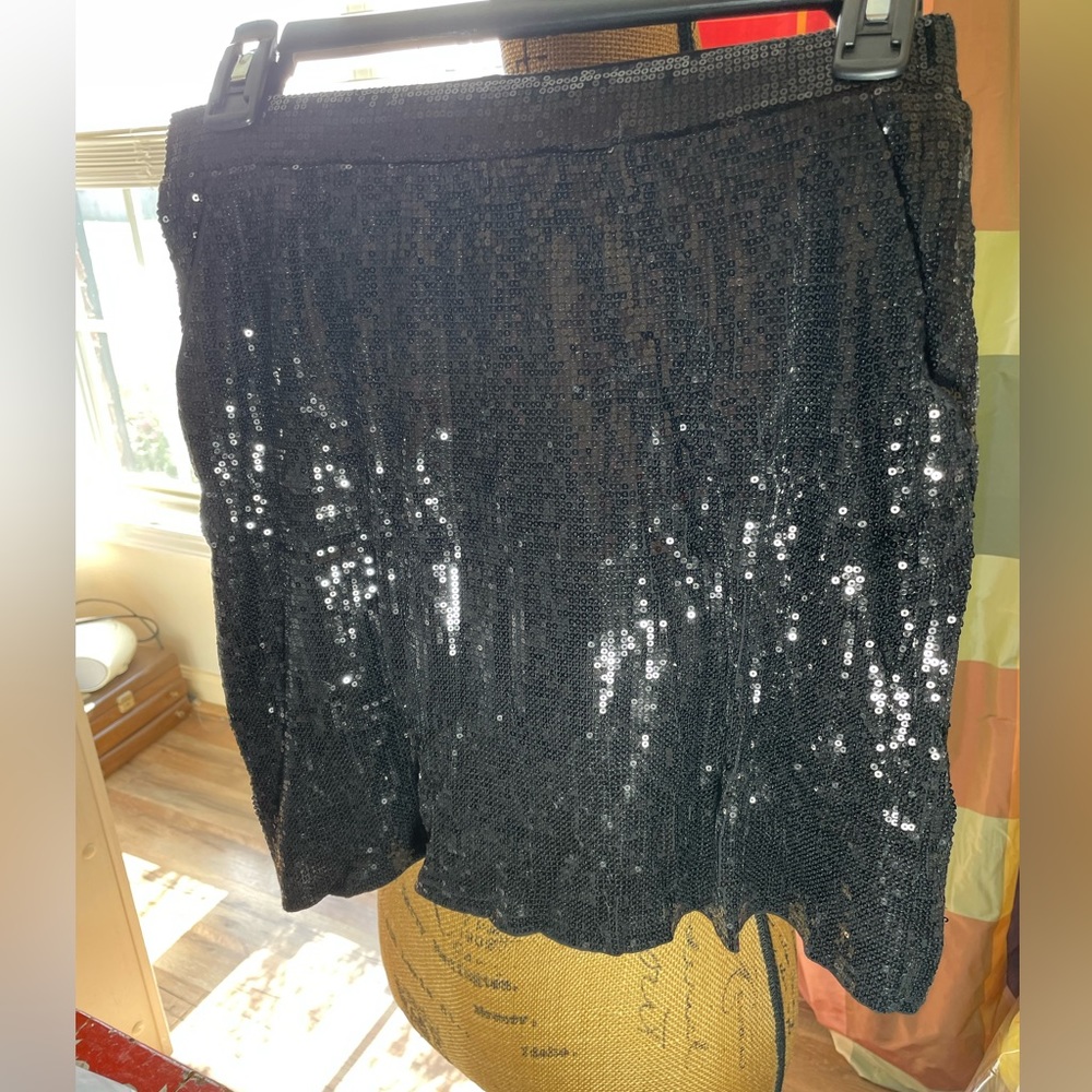Michael Kors XS Black Sequined Mini Skirt